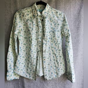 ARIZONA MEDIUM BUTTON DOWN PEARL SNAP BLUE FLORAL Ditsy Floral